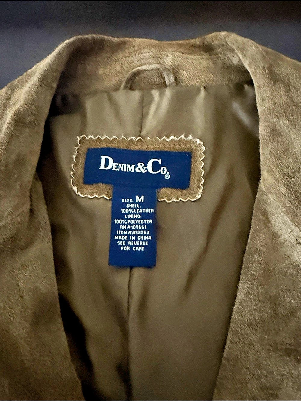 Denim & Co. Women's Leather Fringe Jacket Brown Medium - Picture 3 of 3